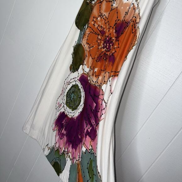 Soma Women’s Cool Days Tank Dress White Floral Size Small - Picture 3 of 4